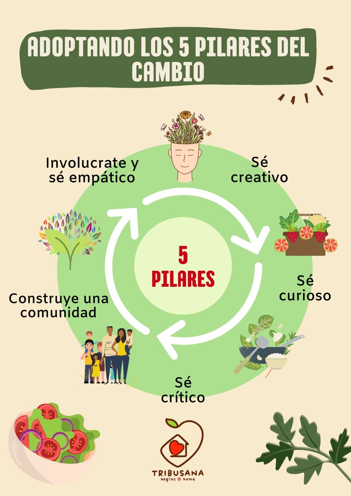 Diagram of the 5 pillars of change